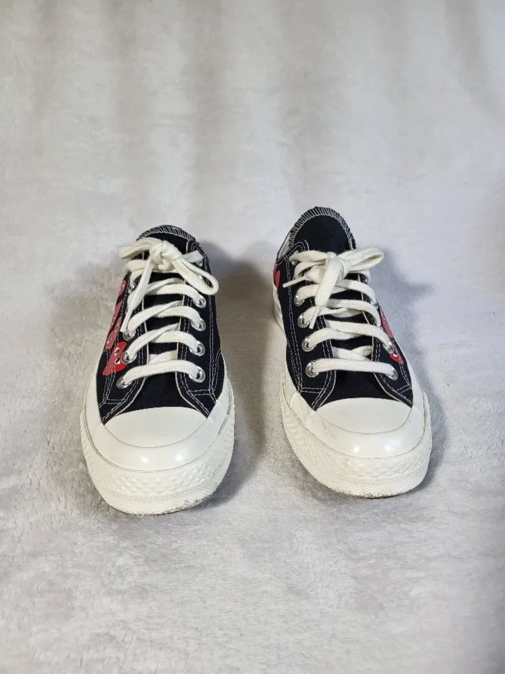 Converse x Comme des Garçons PLAY Chuck 70 Multi Heart Black/Red Size 5 M/7 W - Picture 2 of 9
